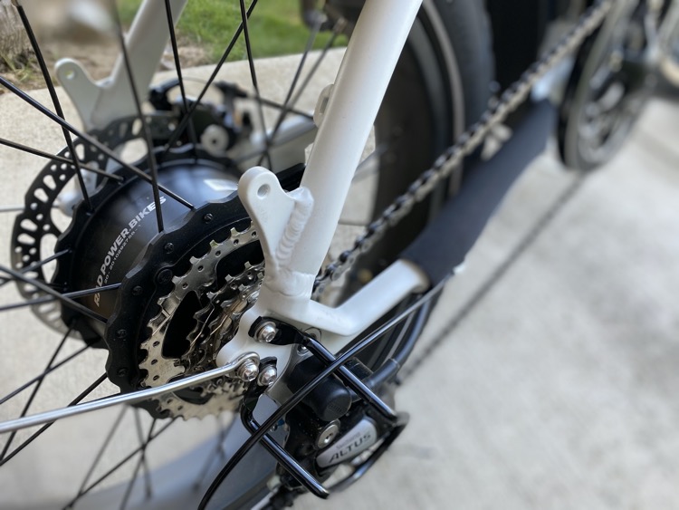 A hub motor placed on the back wheel of an electric bike